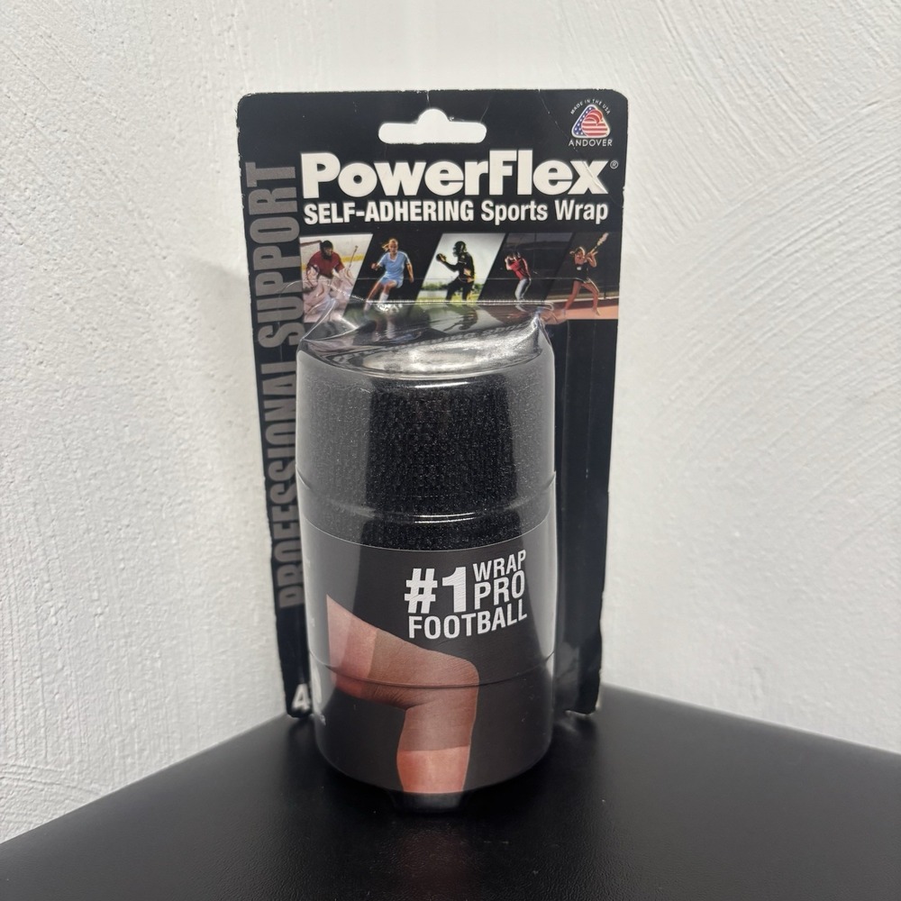 NEW PowerFlex Self-Adhering Sports Wrap,‎ Black, 4"